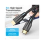Кабель мультимедійний HDMI M to HDMI M 2.0m 8K cotton braided black Vention (AAUBH) - зменшене зображення 4