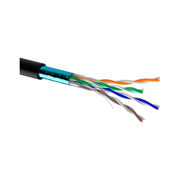 Кабель мережевий OK-Net FTP 100м cat.5e зовнішній (F/UTP cat.5E-SL) (КППЭ-ВП (100) 4*2*0,46 / 100) - зображення 1