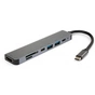 Концентратор Vinga Type-C to 4K HDMI+2*USB3.0+SD+TF+PD+USB-C 3.1 Gen1 aluminium (VCPHTC7AL) - зменшене зображення 1