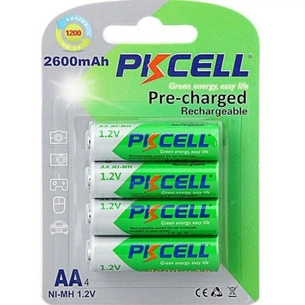 Акумулятор PkCell AA R6 NiMH 2600mAh * 4 (PC/AA2600-4BA) зображення 1