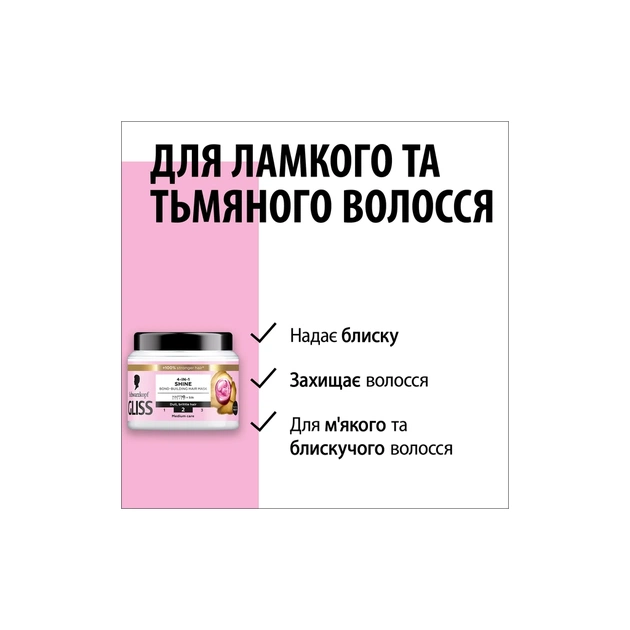 Маска для волосся Gliss 4-In-1 Shine Bond-Building Hair Mask 400 мл (9000101726336) - picture 4