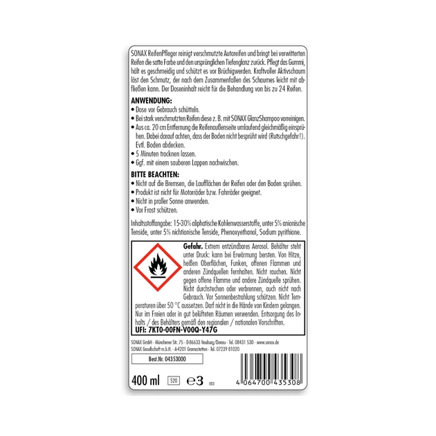 Автомобільний очисник Sonax Reifenpfleger 400 мл (435300) - picture 3