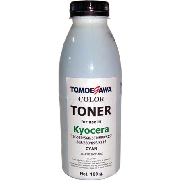 Тонер KYOCERA TK-550/825/865/880/895/8315 100г Cyan Tomoegawa (TG-KM5200C-100) - изображение 1