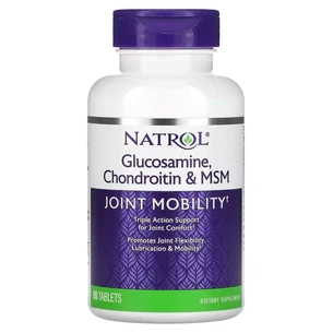 Вітамінно-мінеральний комплекс Natrol Глюкозамін, Хондроїтин та MSM, Glucosamine, Chondroitin & MSM, 90 таблеток (NTL-00228) изображение 1