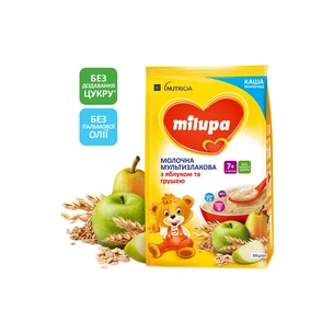 Дитяча каша Milupa Молочна Мультизлакова з яблуком і грушею 210 г (5900852042799) зображення 1