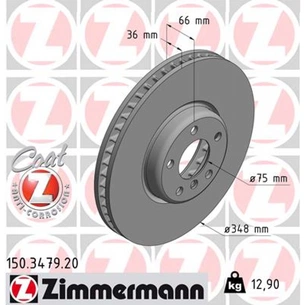 Гальмівний диск ZIMMERMANN 150.3479.20 зображення 1