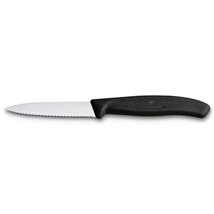 Кухонний ніж Victorinox SwissClassic для нарізки 8 см, хвилясте лезо, чорний (6.7633) зображення 1