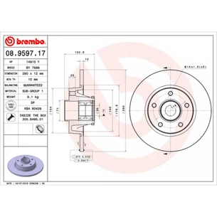 Гальмівний диск Brembo 08.9597.17 зображення 1