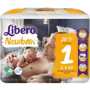 Підгузки Libero Newborn 1 (2-5кг) 28шт (7322540687736) зображення 1