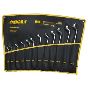 Ключ Sigma набір накидних 12шт 6-32мм CrV satine, тк. чохол (6010061) зображення 1