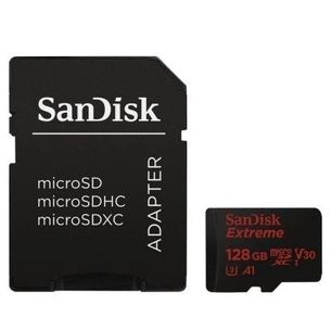 Карта пам'яті SanDisk 128GB microSD class 10 V30 A1 UHS-I U3 4K Extreme (SDSQXAF-128G-GN6MA) зображення 1