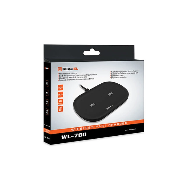 Зарядное устройство REAL-EL WL-780 black (EL123160020) - изображение 1