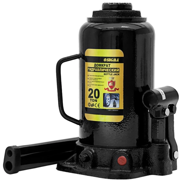 Домкрат Sigma гідравлічний пляшковий 20т H 242-452мм (6101201) - picture 3