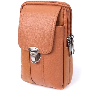 Сумка Vintage На пояс на два відділення з натуральної шкіри Руда (22737) зображення 1