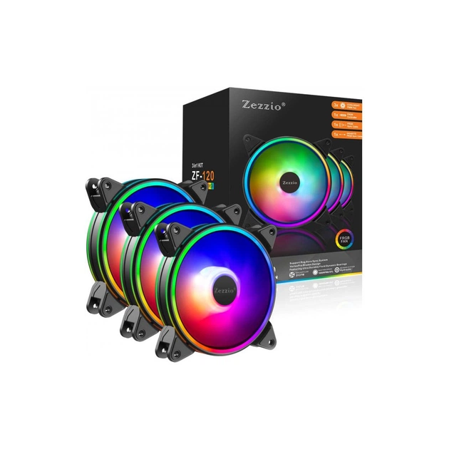 Кулер до корпусу Zezzio ZF-120 FRGB 3 in 1 Kit - изображение 1