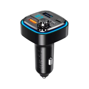 FM модулятор XO BCC08 автомобільний зарядний пристрій MP3/PD/2USB/3,1A Чорни (XO-BCC08) зображення 1