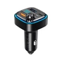 FM модулятор XO BCC08 автомобільний зарядний пристрій MP3/PD/2USB/3,1A Чорни (XO-BCC08) - зменшене зображення 1