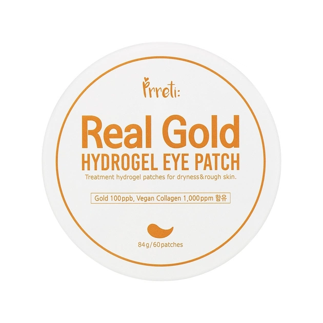 Патчі під очі Prreti Real Gold Hydrogel Eye Patch Гідрогелеві із золотом 60 шт. (8809738321935) - picture 1