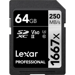 Карта пам'яті Lexar 64GB SDHC class 10 UHS-II 1667x (LSD64GCB1667) зображення 1