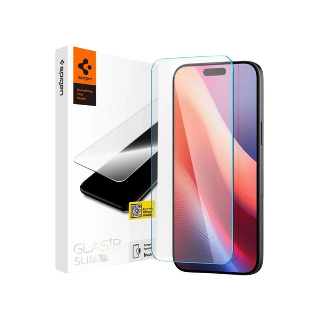 Стекло защитное Spigen iPhone 16 Plus/15 Plus Glas tR SLIM HD (1 Pack) (AGL06890) - изображение 1