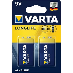 Батарейка Varta Longlife 9V 6LR61 *2 (04122101412) зображення 1