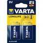 Батарейка Varta Longlife 9V 6LR61 *2 (04122101412) - зменшене зображення 1