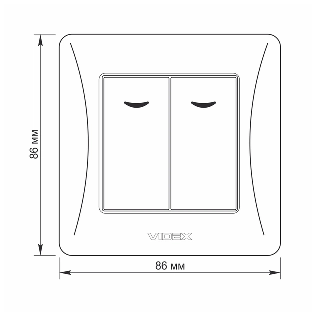 Вимикач Videx BINERA 2кл з підсвічуванням білий (VF-BNSW2L-W) - зображення 5