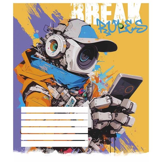 Зошит Школярик Break the rules 12 аркушів клітинка (012-3492K) - зображення 1