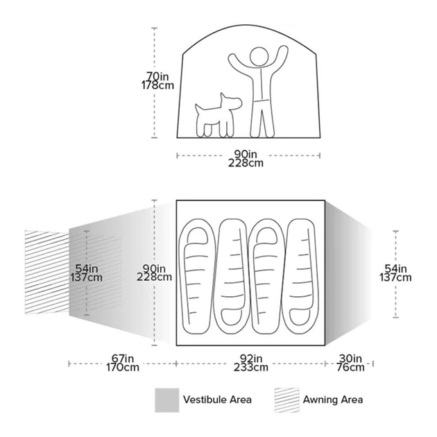 Намет Big Agnes Bunk House 4 (2022) orange/taupe (021.0077) - picture 12