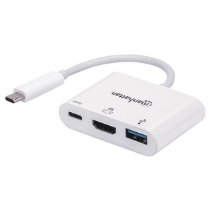 Концентратор Intracom USB3.1 Type-C to HDMI/USB 3.0/PD 60W 4-in-1 White Manhattan (152945) зображення 1