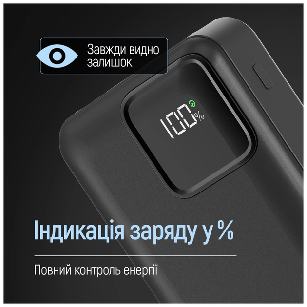 Батарея універсальна ColorWay 20 000 mAh Optimal Power PD/22.5W, QC/3.0, Black (CW-PB200LPB5BK-PDD) - зображення 10