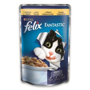 Вологий корм для кішок Purina Felix Fantastic в желе з куркою 100 г (7613034442031) зображення 1