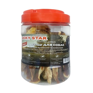 Ласощі для собак Lucky Star Кроляче вухо з м'ясом курки в тубі 500 г (4820112458621) зображення 1