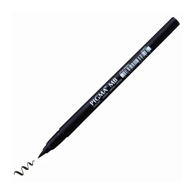 Лайнер Sakura PIGMA PEN Brush MB, Чорний (084511399235) - зображення 1