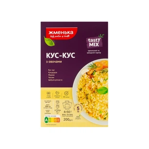 Крупа Жменька Розсипчастий Кус-кус з овочами в пакетиках для варки 4х50 г (4820152182494) изображение 1