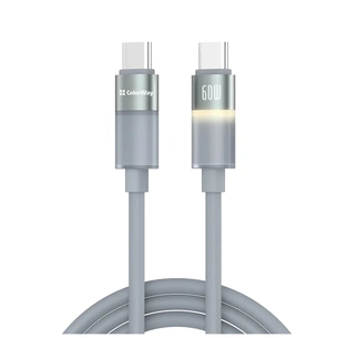 Дата кабель USB-C to USB-C 1.0m 3A 60W warm light gray ColorWay (CW-CBPDCC092-GR) зображення 1