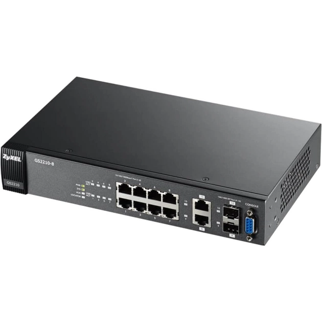 Комутатор мережевий ZyXel GS2210-8-EU0101F - зображення 1