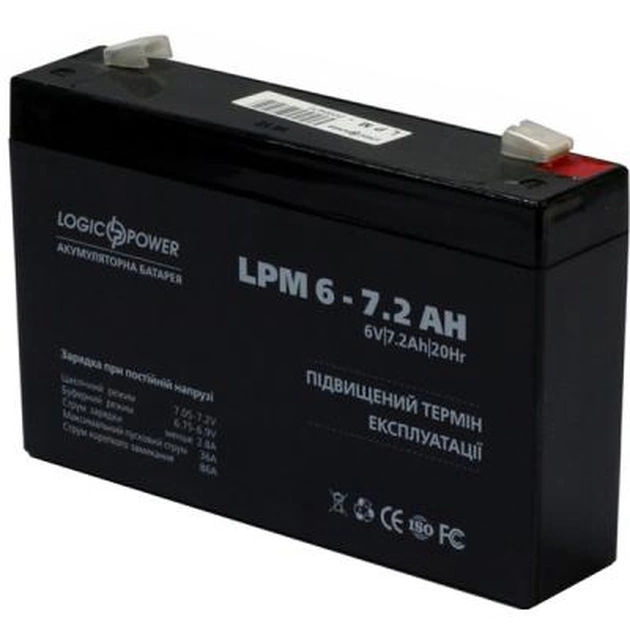 Батарея к ИБП LogicPower LPM 6В 7.2 Ач (3859) - изображение 1