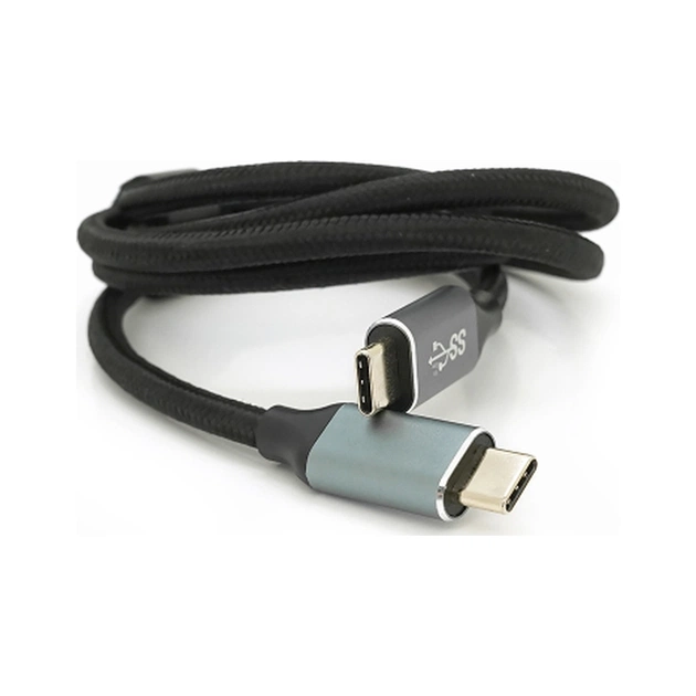 Дата кабель USB-C to USB-C 1.0m USB 3.2 Gen2 100W 10Gbps 4K60Hz black Voltronic (YT-TC-TC-B-1m) - изображение 1