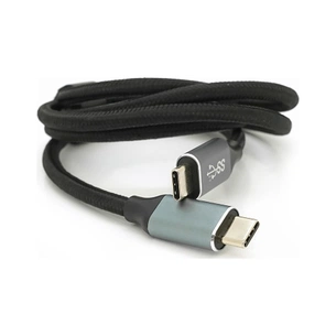 Дата кабель USB-C to USB-C 1.0m USB 3.2 Gen2 100W 10Gbps 4K60Hz black Voltronic (YT-TC-TC-B-1m) зображення 1