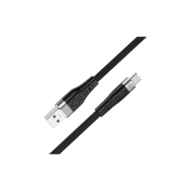 Дата кабель USB 2.0 AM to USB-C 1.0m 3A silicone X53 black HOCO (6931474738097) - изображение 1
