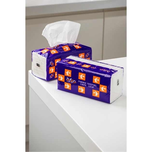 Паперові рушники Добра Господарочка Колекція Вибійка V-складання 2 шари 120 шт. (4820086524100) - picture 4