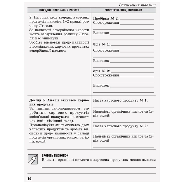 Робочий зошит Хімія. Рівень стандарту. 10 клас. Для хімічних експериментів та розрахункових задач Ранок (9786170944894) - picture 6