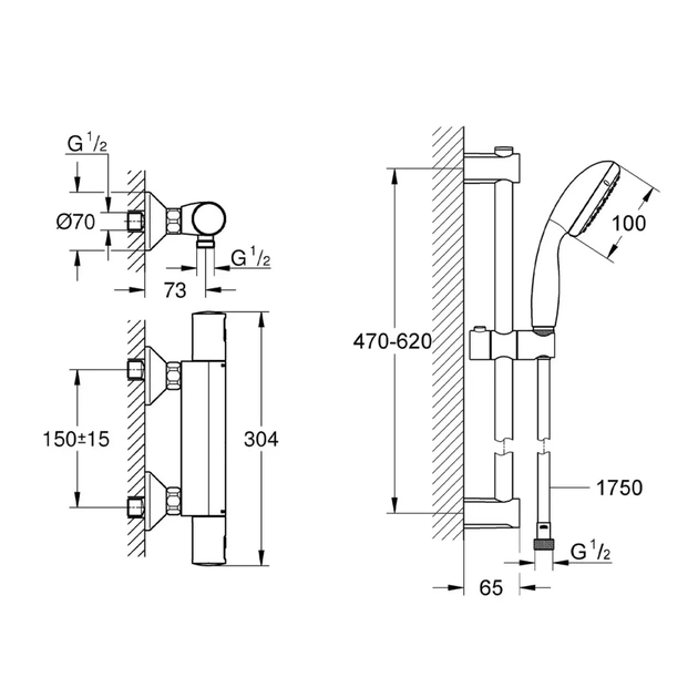 Душевой гарнитур Grohe QuickFix Start Black (UA303908T1) - изображение 7