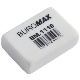 Гумка Buromax S прямокутна 26x18x8 мм біла (BM.1116) зображення 1