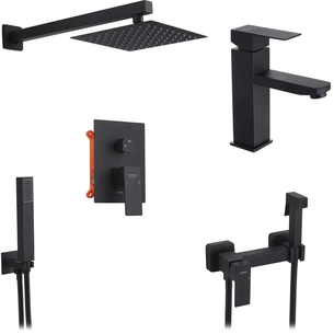 Душовий гарнітур Kroner Edelstahl Kubus-SCH082 + змішувач Edelstahl Kubus-SCH010 + змішувач Edelstahl Kubus-SCH052 (CVS30183) изображение 1