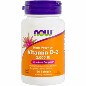 Вітамін Now Foods Вітамін D-3 2000IU, 120 желатинових капсул (NOW-00367) зображення 1