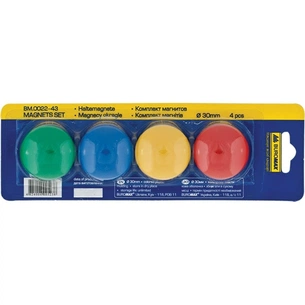 Магніт Buromax 30mm, set 4pcs, blister (BM.0022-43) изображение 1
