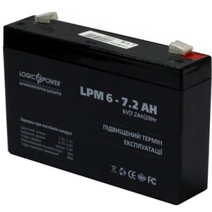Батарея до ДБЖ LogicPower LPM 6В 7.2 Ah (3859) зображення 1