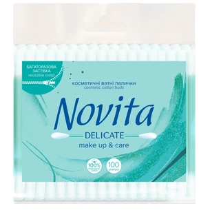 Ватні палички Novita Delicate в поліетиленовому пакеті 100 шт. (4823071615906) зображення 1